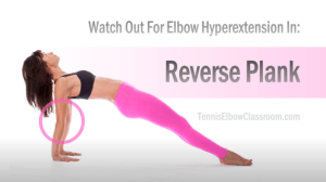 A Hyperextended Elbow in the Reverse Plank Yoga Pose
