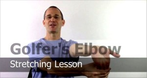Lesson on how to stretch with Golfer's Elbow