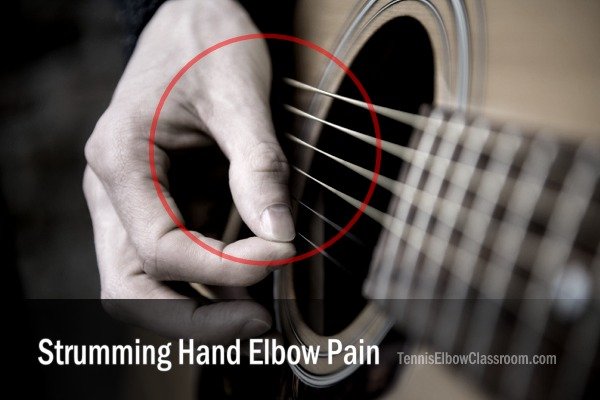 Wrist or elbow pain on the guitar strumming-hand side